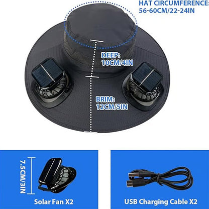 🧢 LIMITED-TIME 50% OFF! ✨ Solar Fan Sun Hat – UPF 50+, Dual Power, Ultralight ☀️