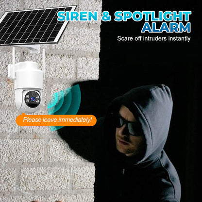 Solar-Power Wireless Security Camera Set with Alarm