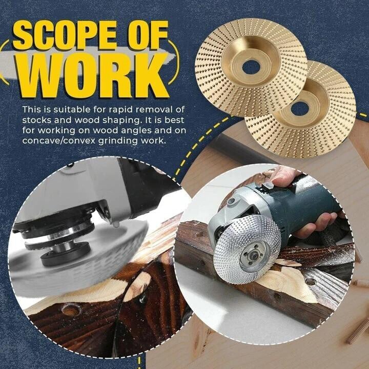 🥳2026 HOT SALE🥳💞50K+ SOLD!⚙️🪚 BUY 5 GET 5 FREE! Premium Wood Carving Disc – Super sharp, fast cutting. Fits standard grinder, removes wood easily. A workshop hero! 🔥✨