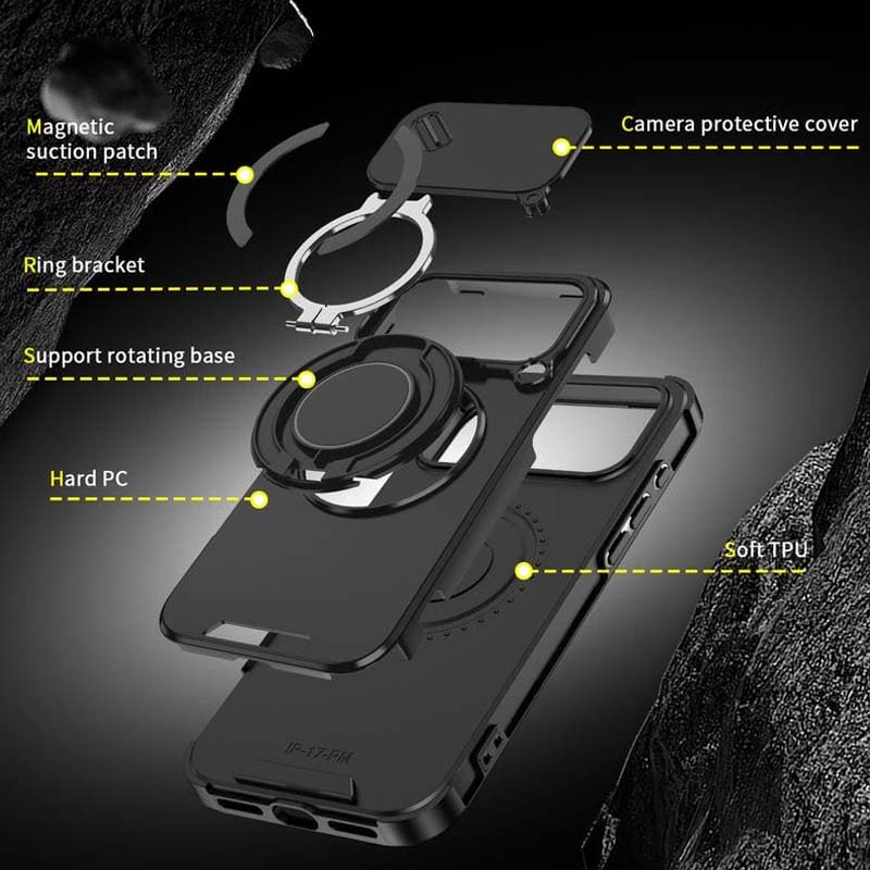 📱 50% OFF NOW! 🔗 Magnetic Phone Case with Ring Stand - Secure Grip & Wireless Charging Compatible, 360° Viewing Angles for iPhone ⚡✨