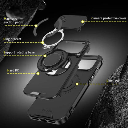 📱 50% OFF NOW! 🔗 Magnetic Phone Case with Ring Stand - Secure Grip & Wireless Charging Compatible, 360° Viewing Angles for iPhone ⚡✨