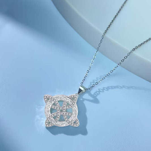 ✨🔥HOT SALE📿Witches Knot Necklace Sparkling Starburst Pendant