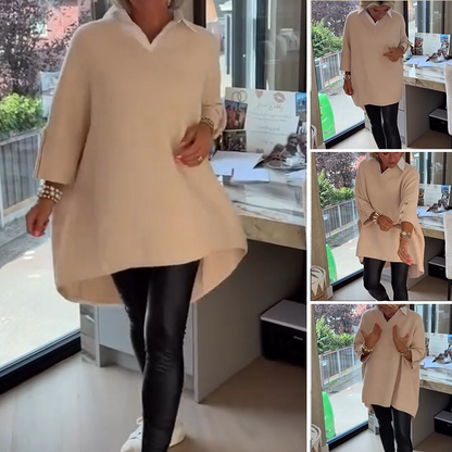 🍂 Autumn Limited-Time🔥 Women's Long-Sleeve Top with Shirt Collar