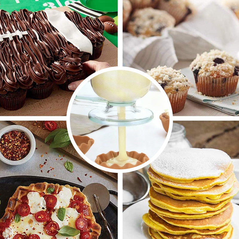 Pancake Batter Dispenser with Stirrer & Measuring Marks