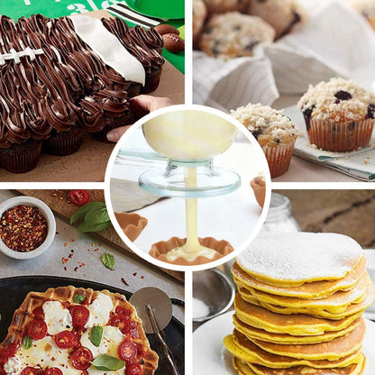 Pancake Batter Dispenser with Stirrer & Measuring Marks