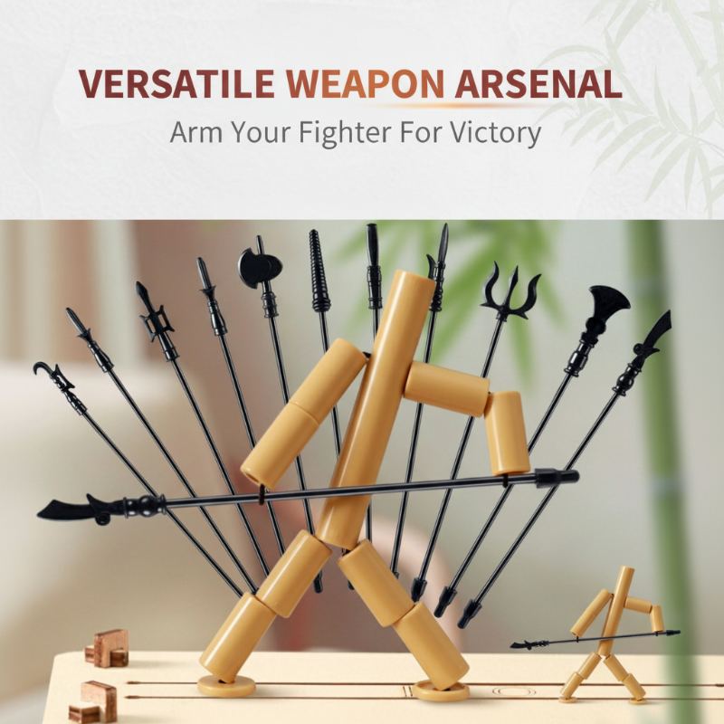 DIY Bamboo Man Fencing Puppet Game Set