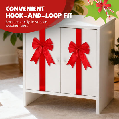 Large Christmas Cabinet Door Ribbon Bow