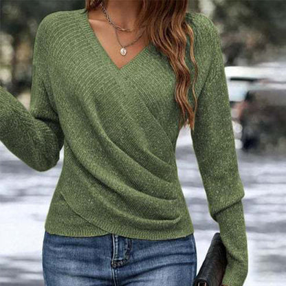 🔥Hot Sale 50% OFF!!⚡Women's Elegant Casual V-Neck Knit Top