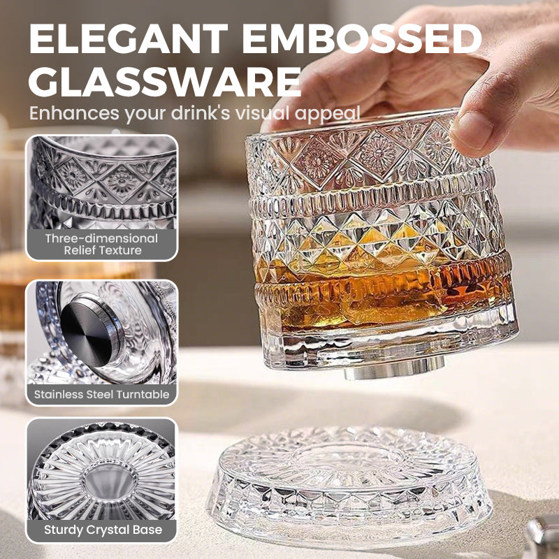🔥360° Rotating Whiskey Glass Tumbler