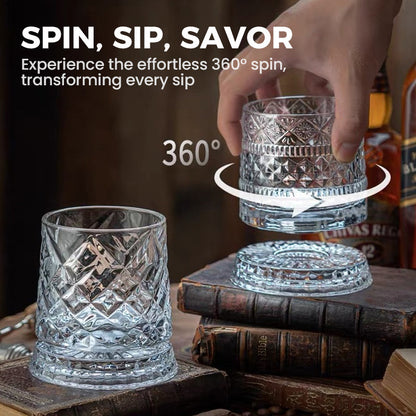 🔥360° Rotating Whiskey Glass Tumbler