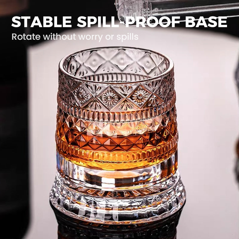 🔥360° Rotating Whiskey Glass Tumbler