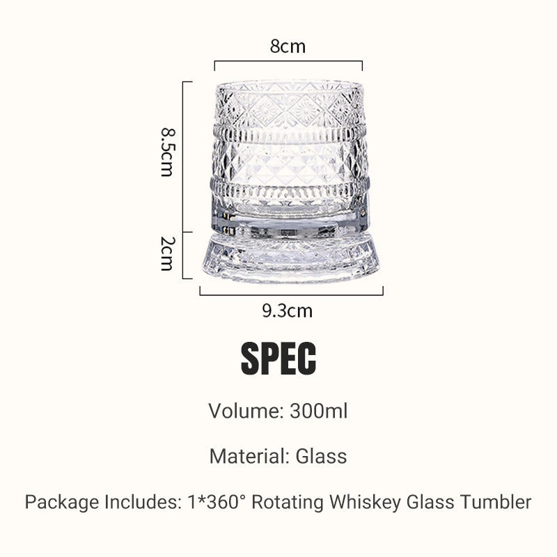 🔥360° Rotating Whiskey Glass Tumbler