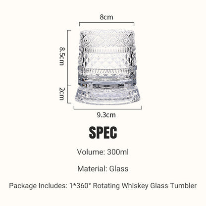 🔥360° Rotating Whiskey Glass Tumbler