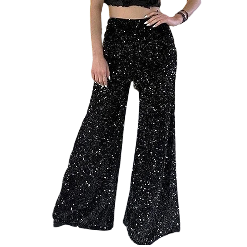 💖LAST DAY SALE 50% OFF💃Women’s Fashion Sequin Wide-Leg Pants