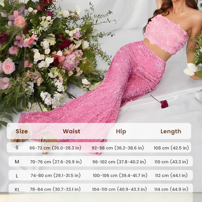 💖LAST DAY SALE 50% OFF💃Women’s Fashion Sequin Wide-Leg Pants