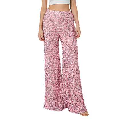 💖LAST DAY SALE 50% OFF💃Women’s Fashion Sequin Wide-Leg Pants