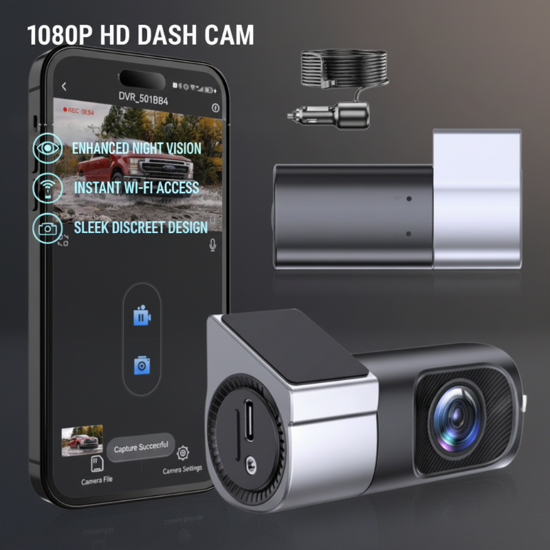 1080P HD Dash Cam with Wi-Fi & Night Vision