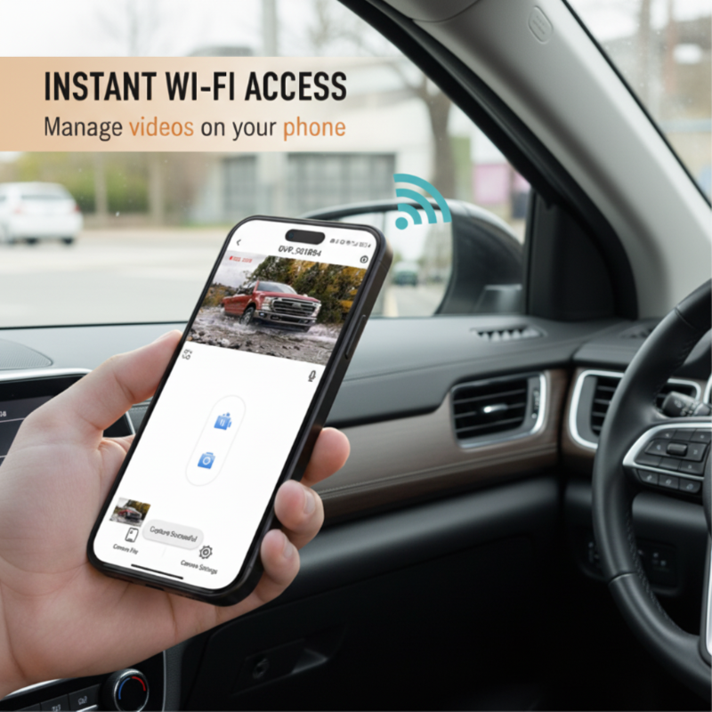 1080P HD Dash Cam with Wi-Fi & Night Vision