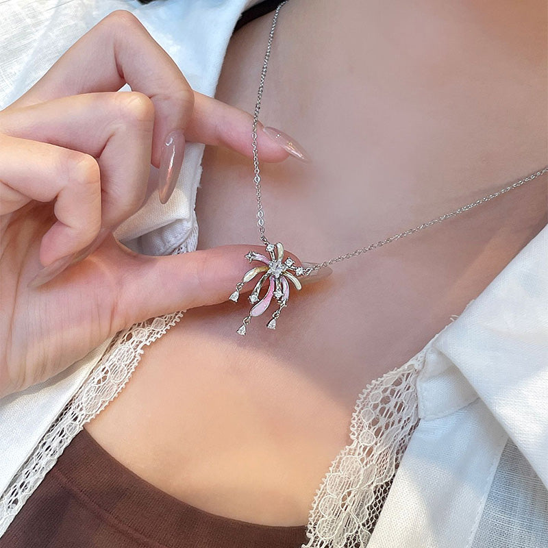 Romantic Colorful Zircon Firework Necklace