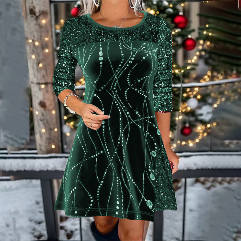 Elegant Sequin A-Line Dress