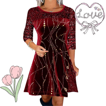 Elegant Sequin A-Line Dress