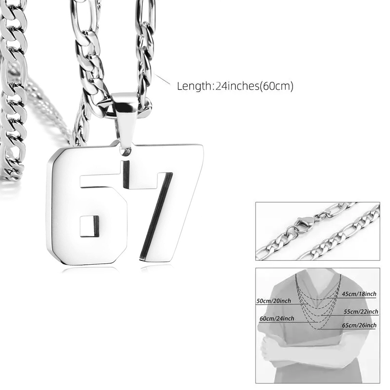 🔥Hot Sale✨ 67 Number Pendant Necklace – Fashion Statement Piece, 925 Sterling Silver & Gift Box 💎🎁