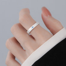 Brushed Star Ring with Sparkling Artificial Stones