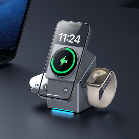 📢📢60 %  OFF !! ⏰3-in-1 Foldable Magnetic Wireless Charging Station