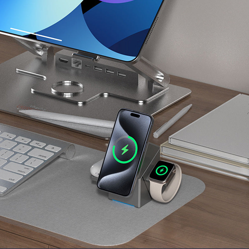 📢📢60 %  OFF !! ⏰3-in-1 Foldable Magnetic Wireless Charging Station
