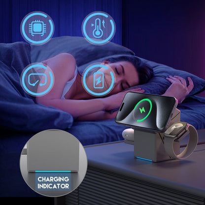 📢📢60 %  OFF !! ⏰3-in-1 Foldable Magnetic Wireless Charging Station