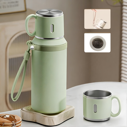 🏆Flash Sale 50% OFF⚡5K+ SOLD! 💥Stainless Steel Vacuum Insulated Bottle with Lidded Cup