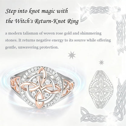 💍 60% OFF NOW! ✨ Witch‘s Knot Protection Ring – Handmade Jewelry, Sterling Silver & Meaningful Gift for Loved Ones 🧿✨