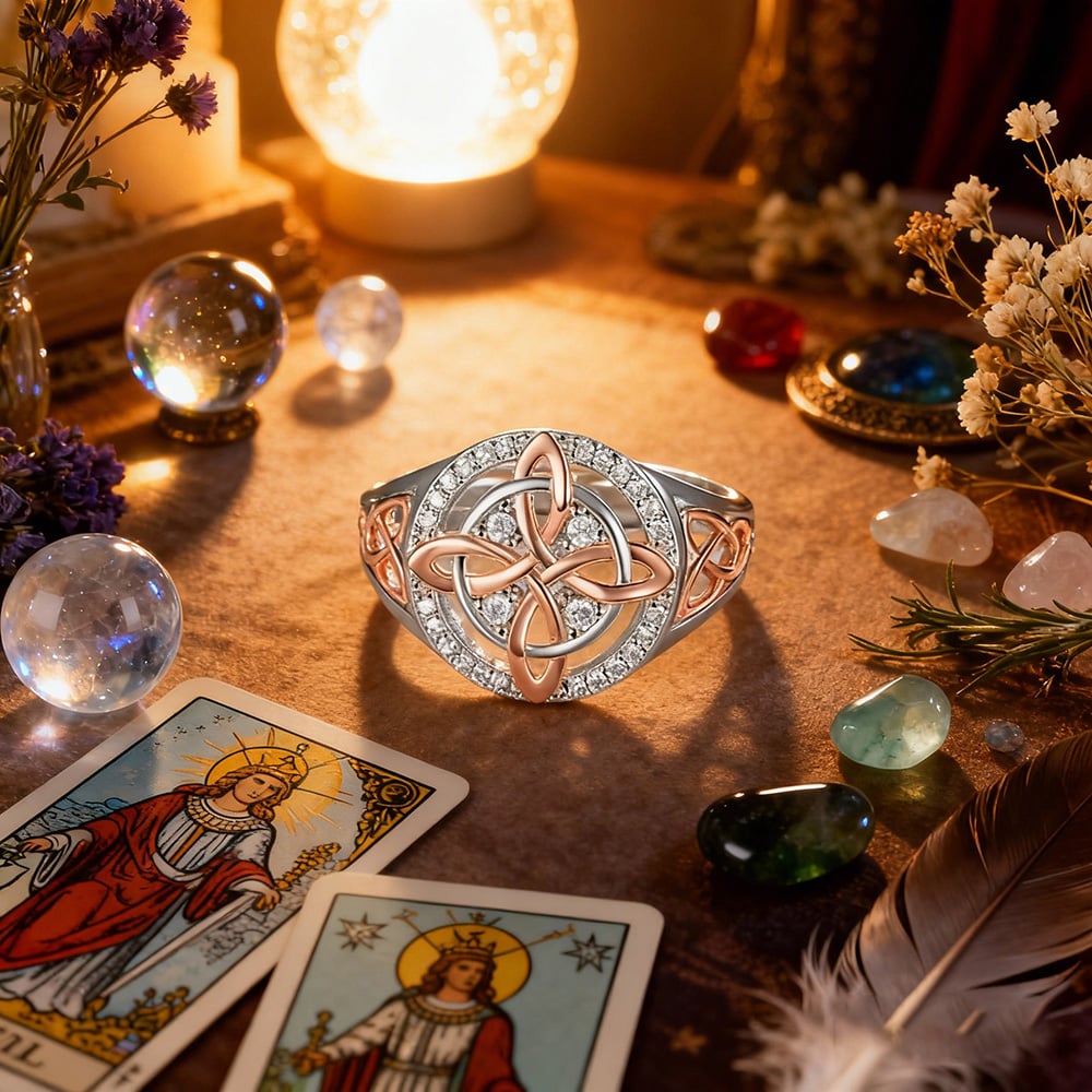 💍 60% OFF NOW! ✨ Witch‘s Knot Protection Ring – Handmade Jewelry, Sterling Silver & Meaningful Gift for Loved Ones 🧿✨