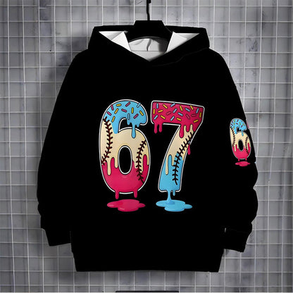 ✨🔥Kids' Funny 67 Meme Hooded Sweatshirt