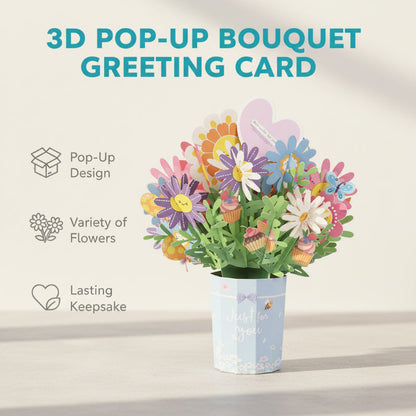 3D Pop-Up Bouquet Greeting Card