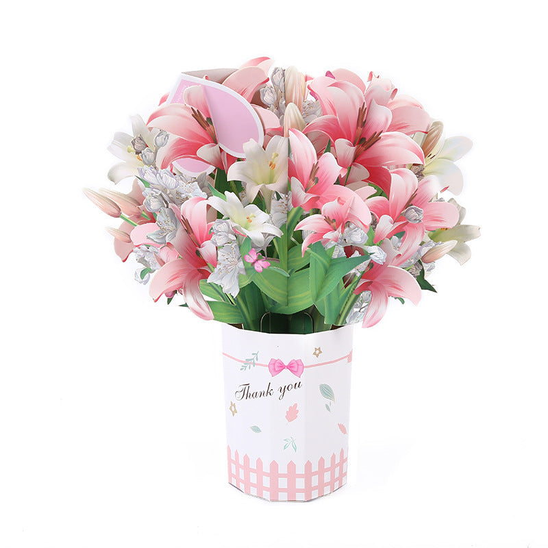 3D Pop-Up Bouquet Greeting Card