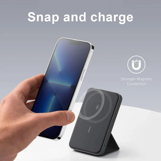 🔥Limited Time Promotion 50% OFF🔥Mini Foldable Wireless Magnetic Power Bank with Stand