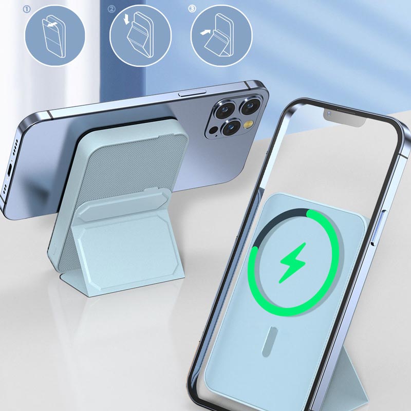 🔥Limited Time Promotion 50% OFF🔥Mini Foldable Wireless Magnetic Power Bank with Stand