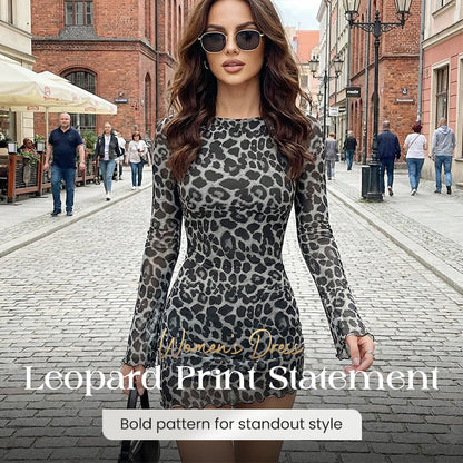 🎁2026 New Arrivals 50% OFF💥Women's Leopard Print Bodycon Mini Dress🐆