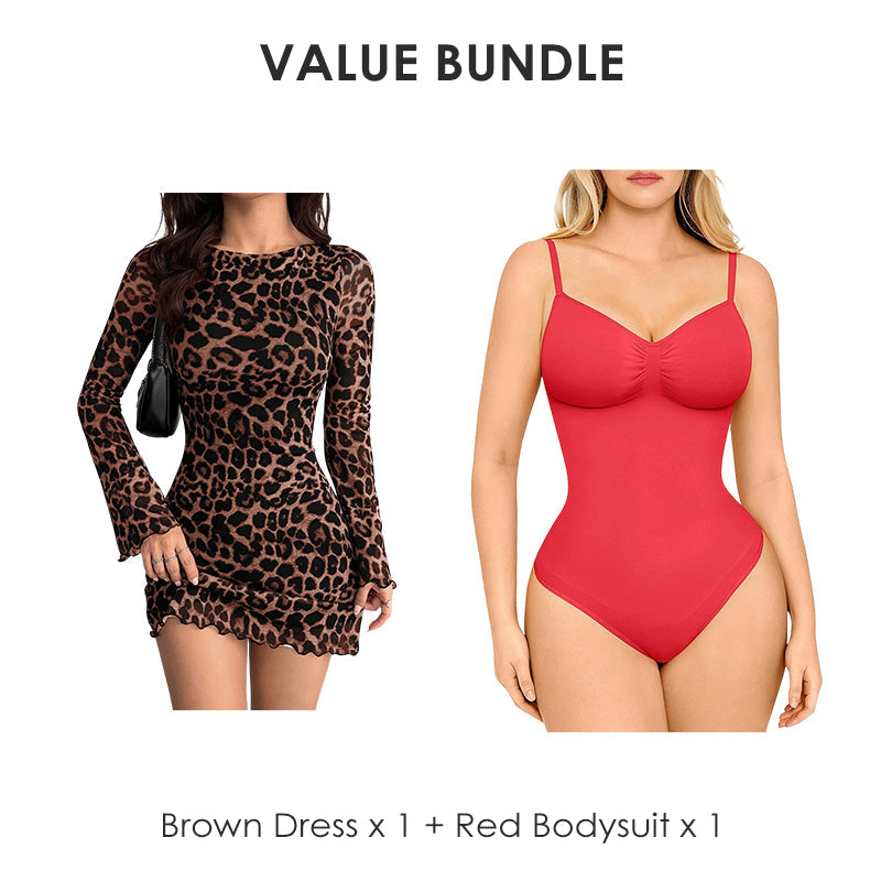 🎁2026 New Arrivals 50% OFF💥Women's Leopard Print Bodycon Mini Dress🐆