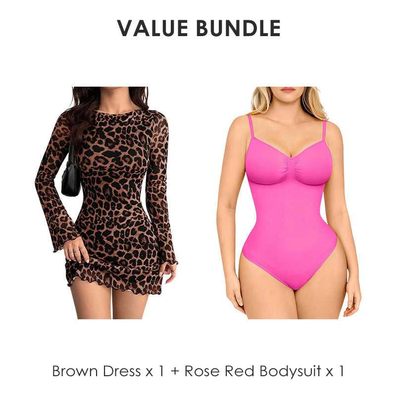 🎁2026 New Arrivals 50% OFF💥Women's Leopard Print Bodycon Mini Dress🐆