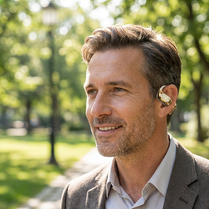🌀【Wireless open-ear headphones】— With air conduction technology✨, 🎵 music enters your ears while the world  remains outside.💫🌍