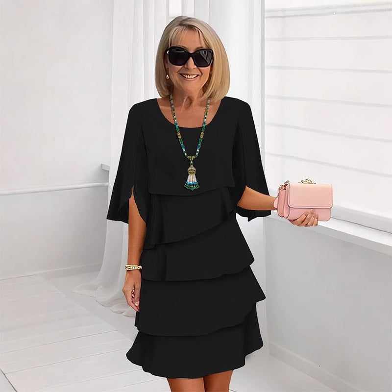 ⏰ Now only 50% off!🎁Women's Elegant Layered Ruffle Sleeve Dress – Effortless Style for Every Occasion💃