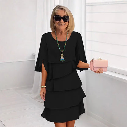 ⏰ Now only 50% off!🎁Women's Elegant Layered Ruffle Sleeve Dress – Effortless Style for Every Occasion💃