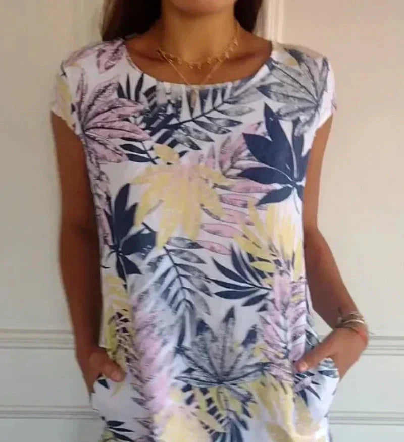 🌸✨ Women's Short Sleeve Printed Dress – Lightweight, Comfortable & Super Flattering 💃🌿 Fresh Style for Everyday Wear ☀️