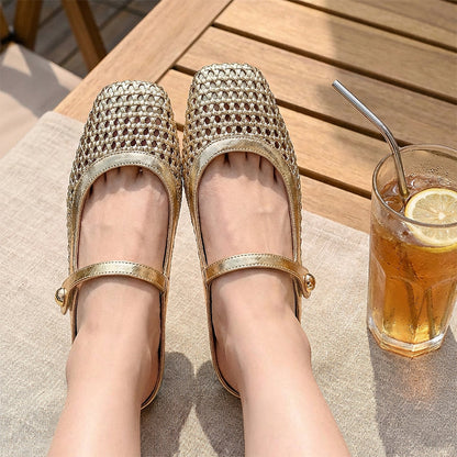 ⏰ Now only 50% off!⏰Women's Woven Square-Toe Mary Jane Mules