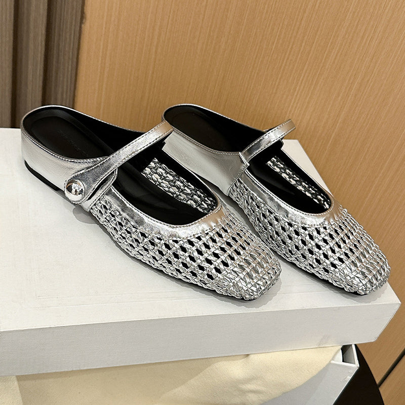 ⏰ Now only 50% off!⏰Women's Woven Square-Toe Mary Jane Mules