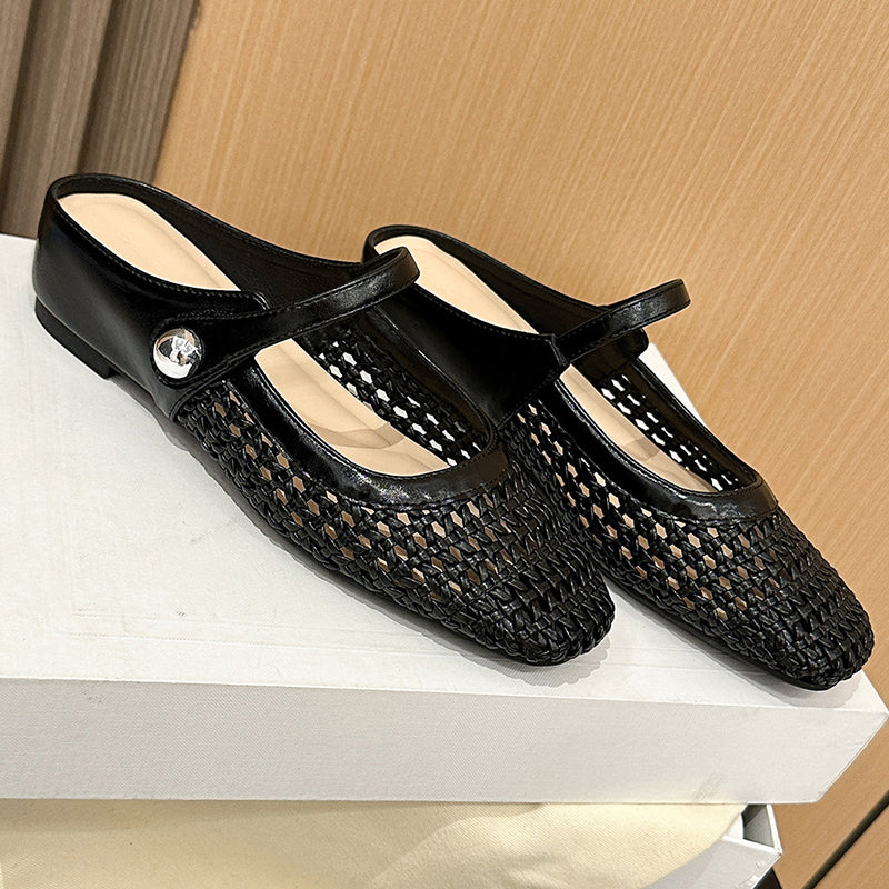 ⏰ Now only 50% off!⏰Women's Woven Square-Toe Mary Jane Mules