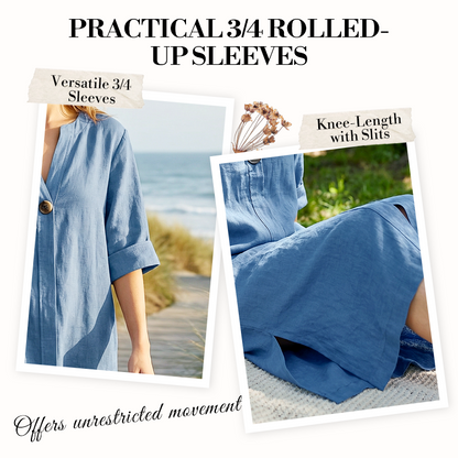 🔥2026 New Arrivals: 50% Off for a Limited Time!🔥Women's Casual V-Neck Linen Shirt Dress