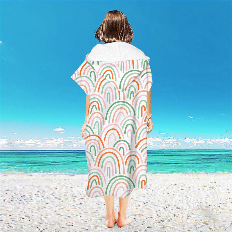 Quick-Dry Microfiber Hooded Surf Poncho